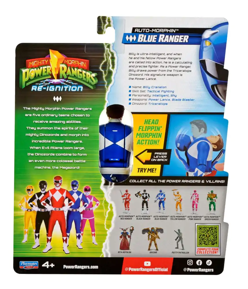 Mighty Morphin Power Rangers Action Figure Auto-Morphin Blue Ranger figurină de acțiune 12 cm poza produsului