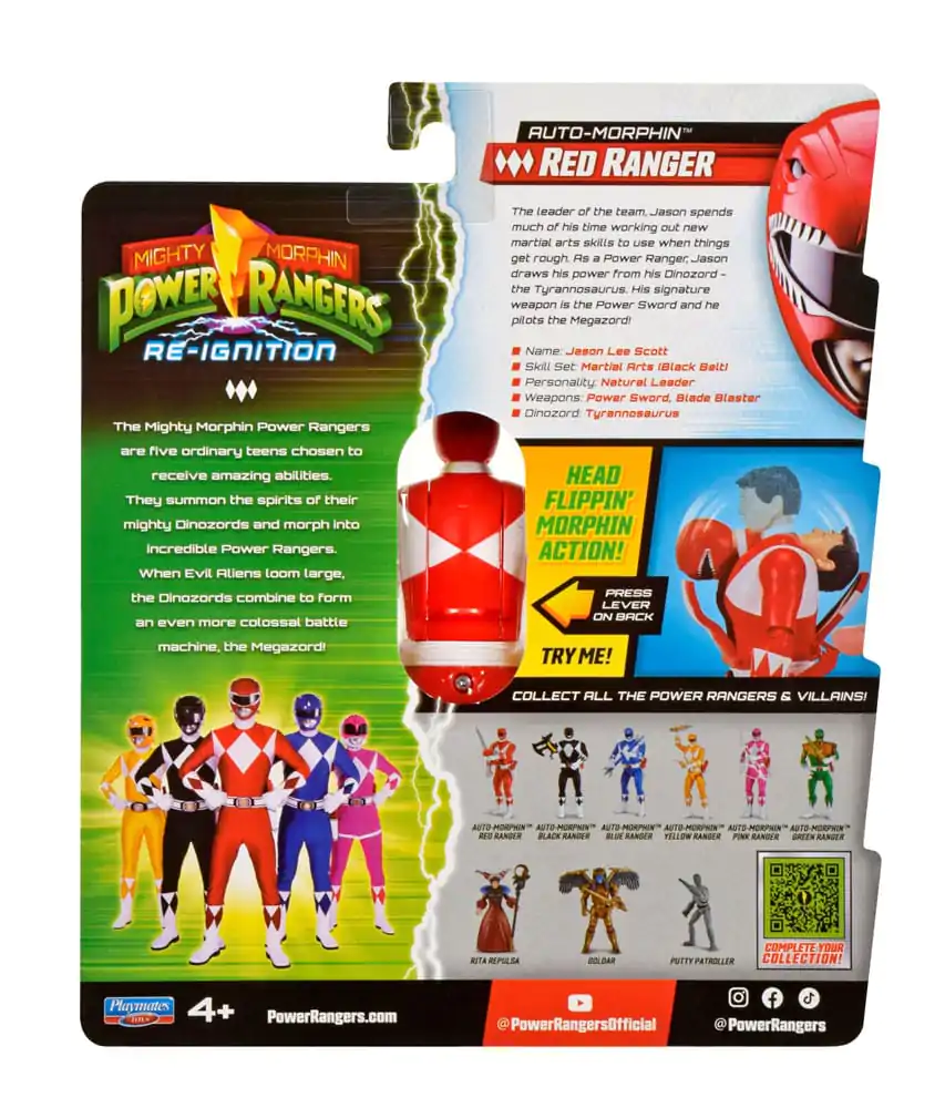 Mighty Morphin Power Rangers Action Figure Auto-Morphin Red Ranger 12 cm figurină poza produsului