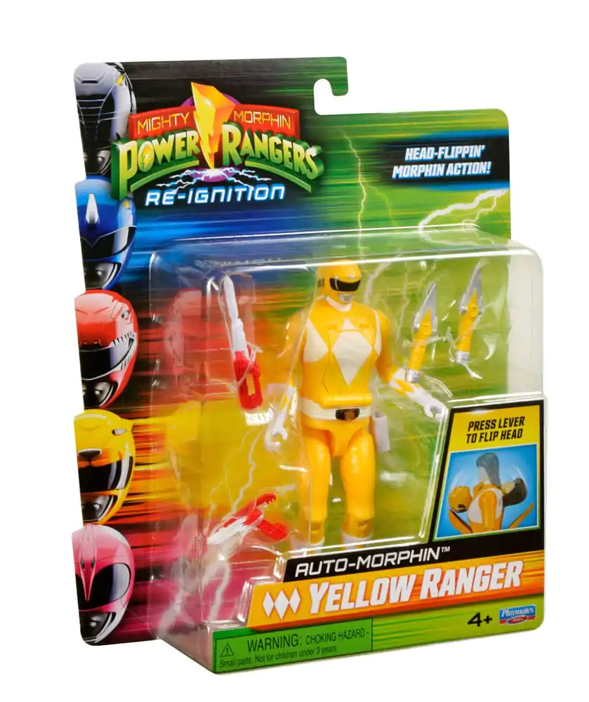 Mighty Morphin Power Rangers Figurina de acțiune Auto-Morphin Yellow Ranger 12 cm poza produsului