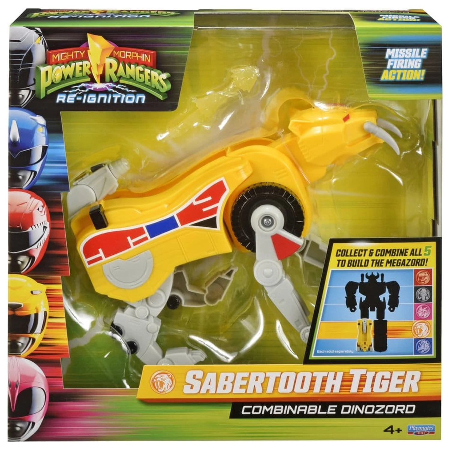 Mighty Morphin Power Rangers Combinable Dinozord Action Figure Sabertooth Tiger 20 cm poza produsului