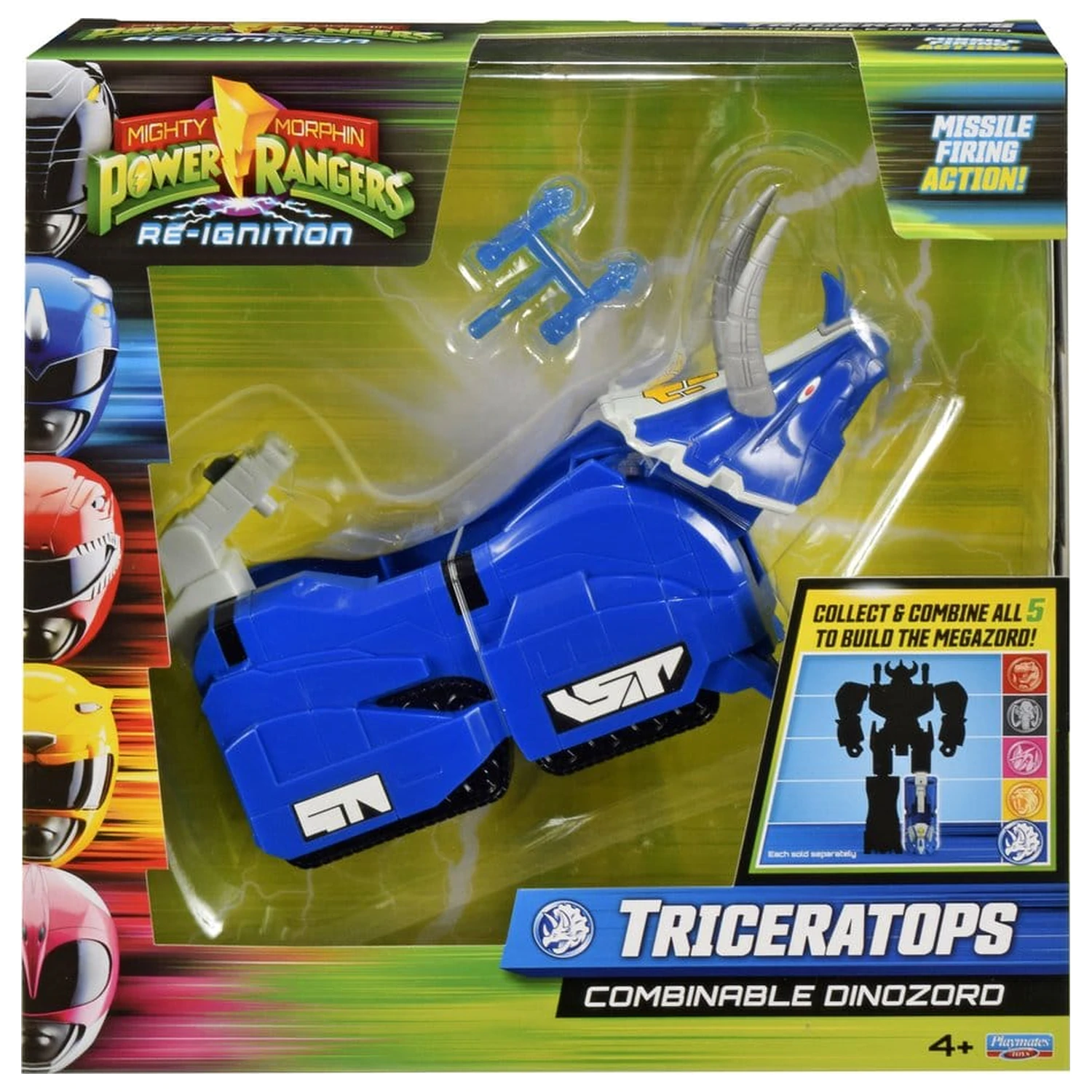 Mighty Morphin Power Rangers Figurina Combinable Dinozord Actiune Triceratops 20 cm poza produsului