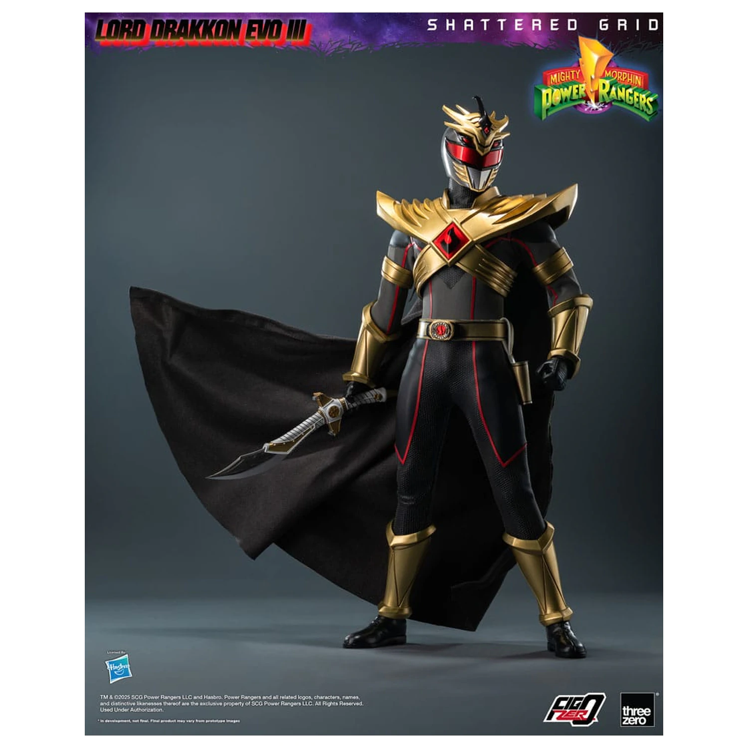 Mighty Morphin Power Rangers Shattered Grid FigZero figurina de acțiune 1/6 Lord Drakkon Evo III 30 cm poza produsului