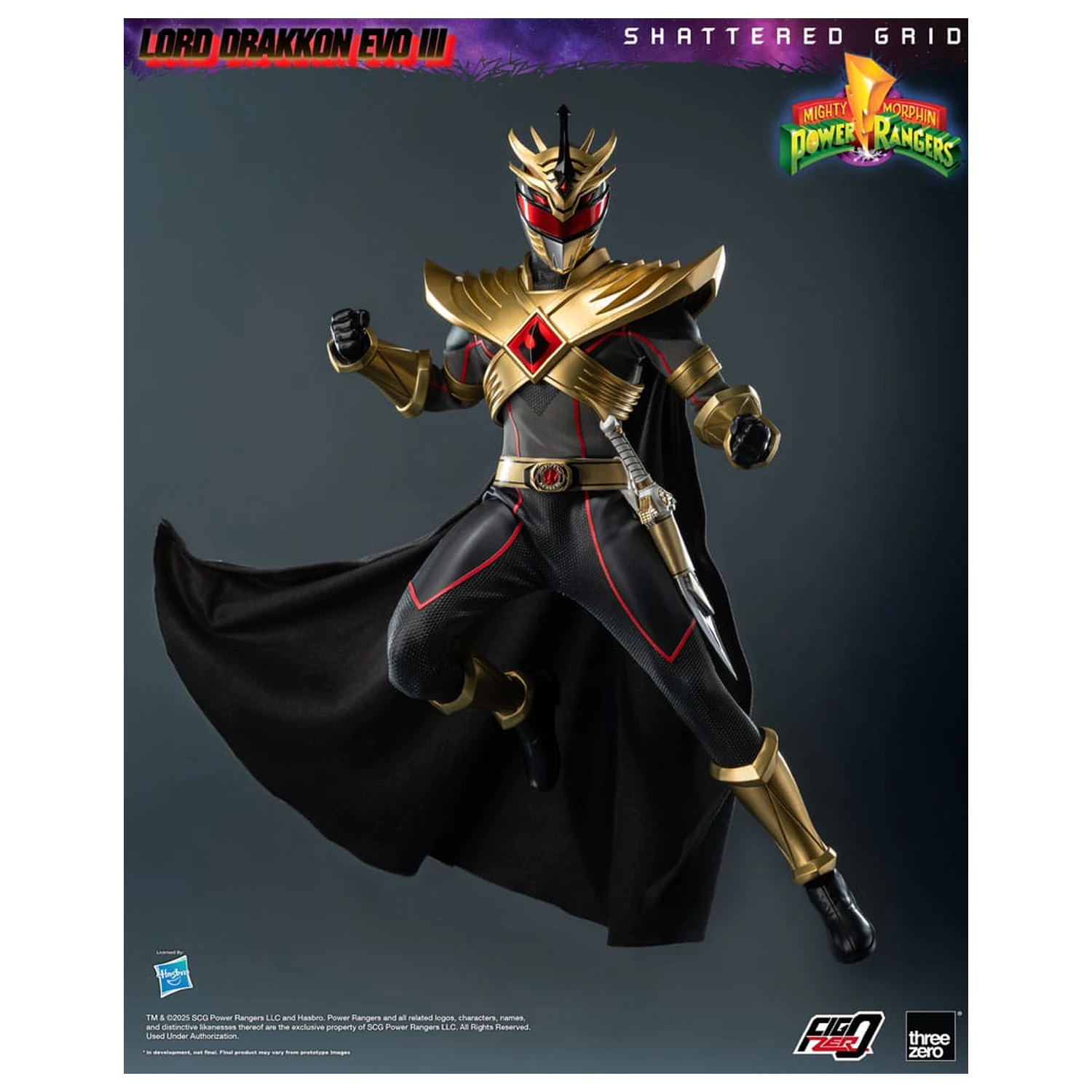 Mighty Morphin Power Rangers Shattered Grid FigZero figurina de acțiune 1/6 Lord Drakkon Evo III 30 cm poza produsului