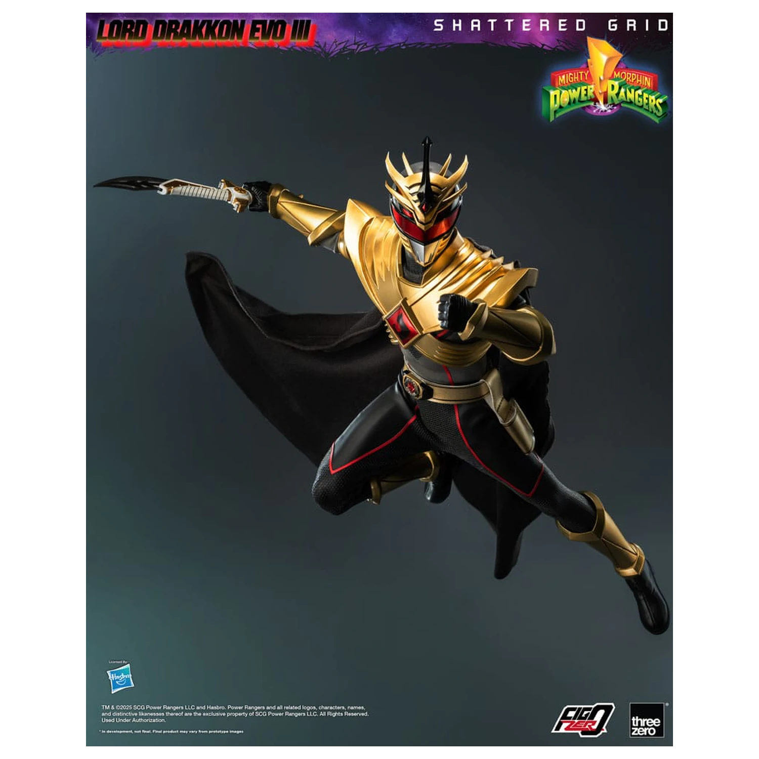Mighty Morphin Power Rangers Shattered Grid FigZero figurina de acțiune 1/6 Lord Drakkon Evo III 30 cm poza produsului