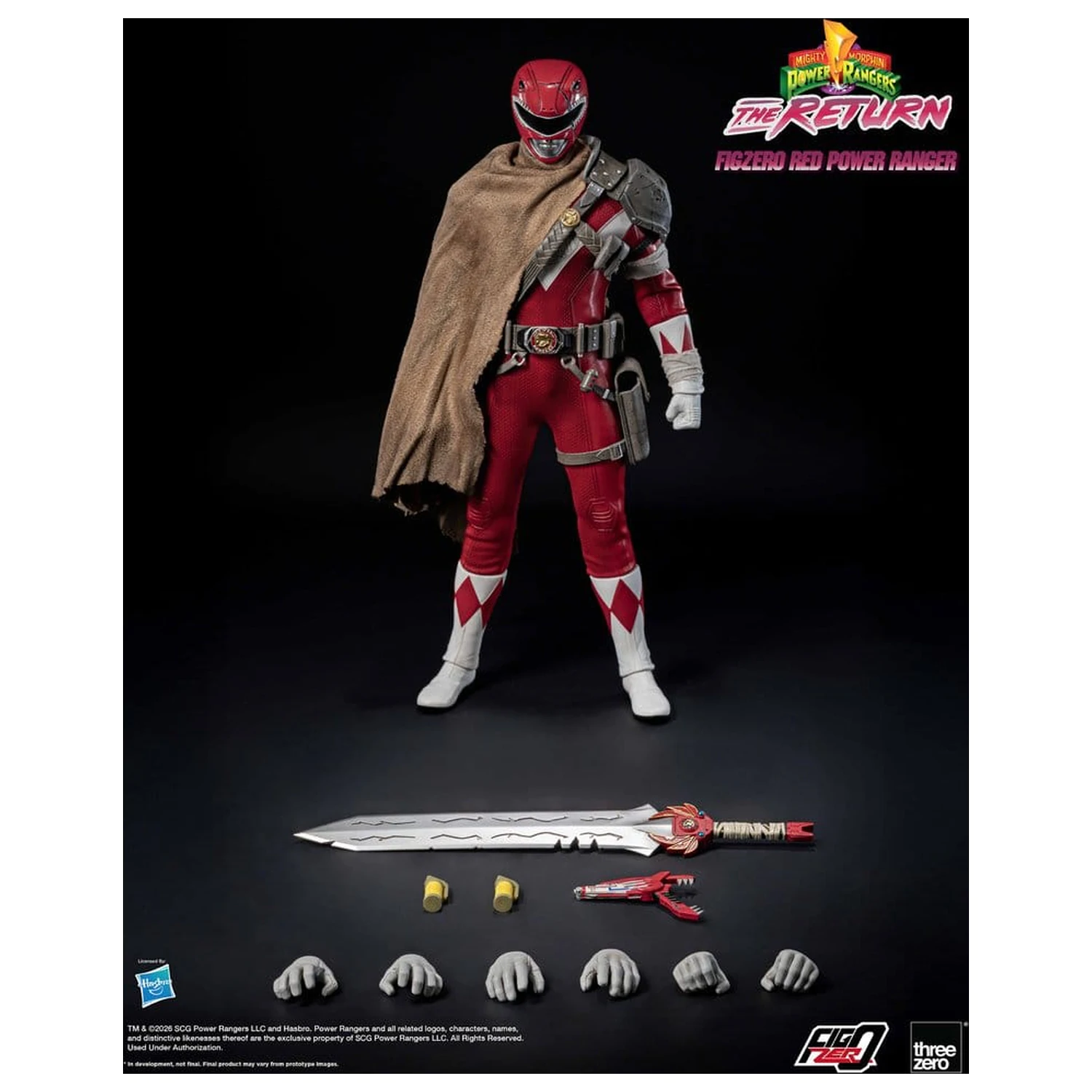 Mighty Morphin Power Rangers: The Return FigZero Action Figure 1/6 Red Power Ranger 31 cm poza produsului