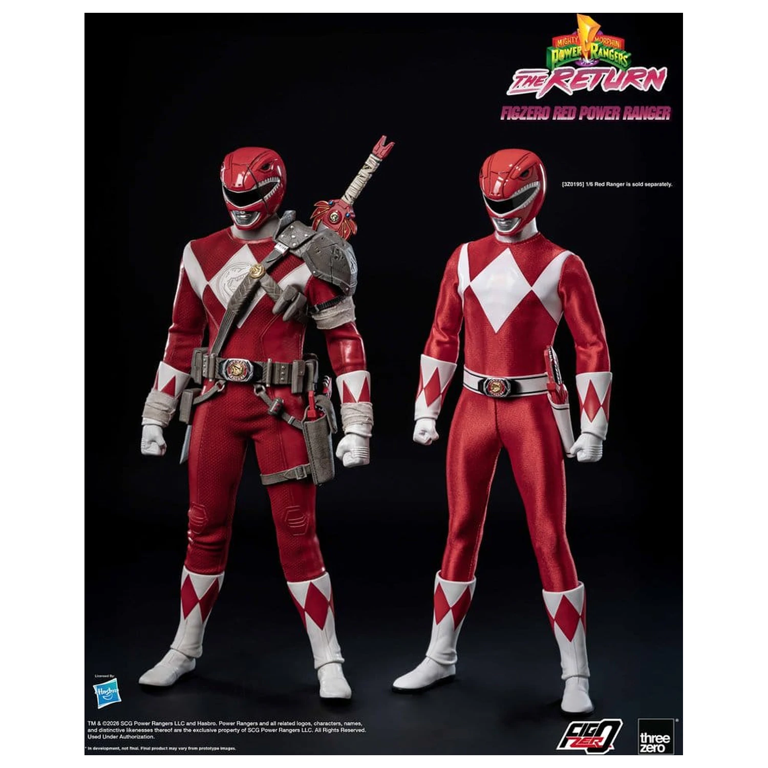 Mighty Morphin Power Rangers: The Return FigZero Action Figure 1/6 Red Power Ranger 31 cm poza produsului