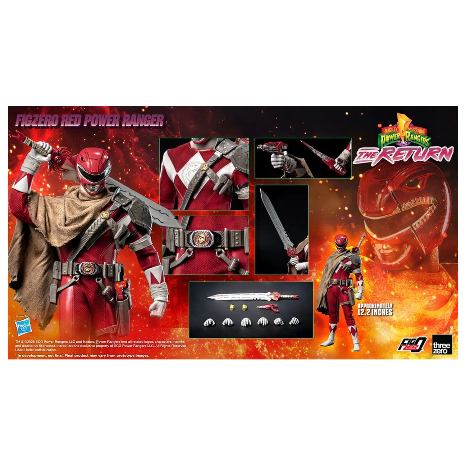 Mighty Morphin Power Rangers: The Return FigZero Action Figure 1/6 Red Power Ranger 31 cm poza produsului