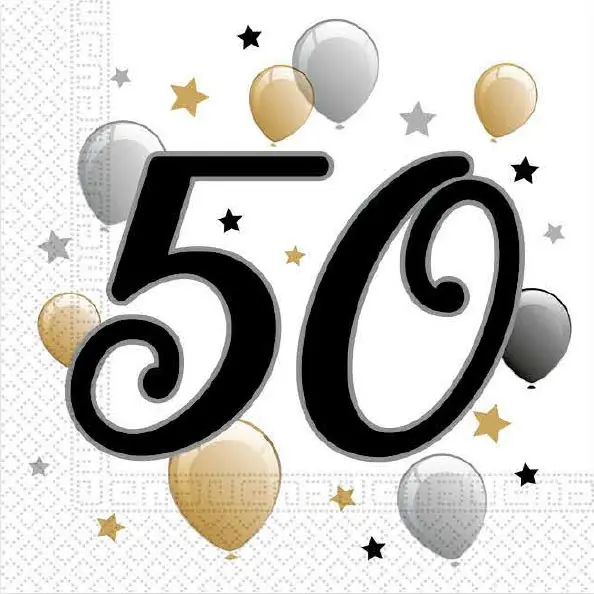 Milestone, Happy Birthday 50 Șervețele 20 bucăți 33x33 cm poza produsului
