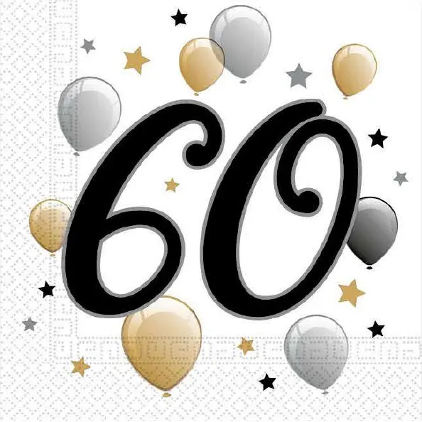 Milestone, Happy Birthday 60 Servetele de 20 de piese 33x33 cm poza produsului