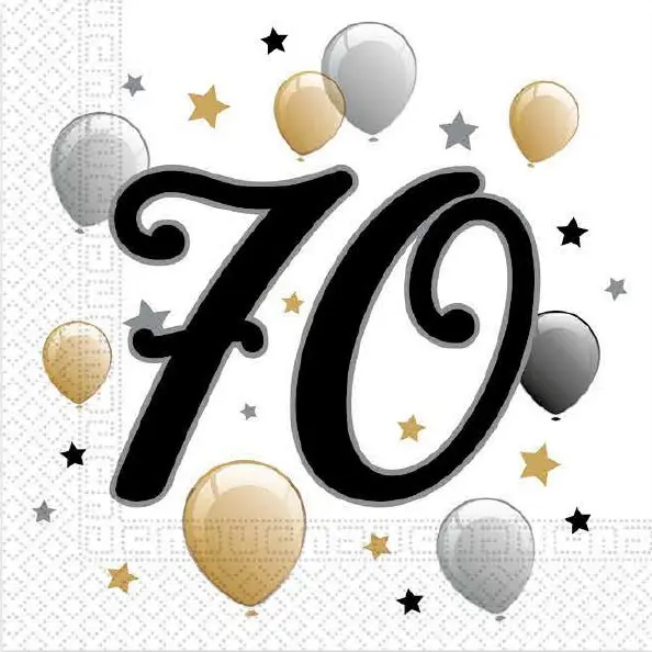 Milestone Happy Birthday 70 Șervețele 20 buc 33x33 cm poza produsului