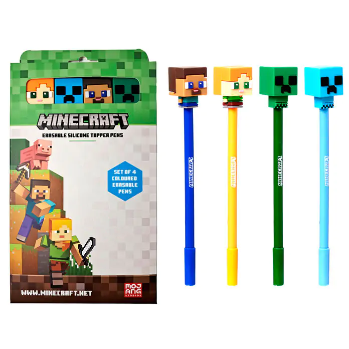 Minecraft set de 4 pixuri colorate, stergibile poza produsului
