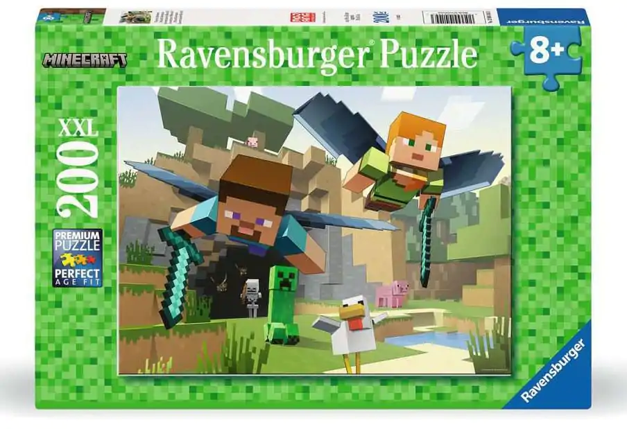 Puzzle Minecraft pentru copii XXL Aventuri cu animale (200 de piese) poza produsului