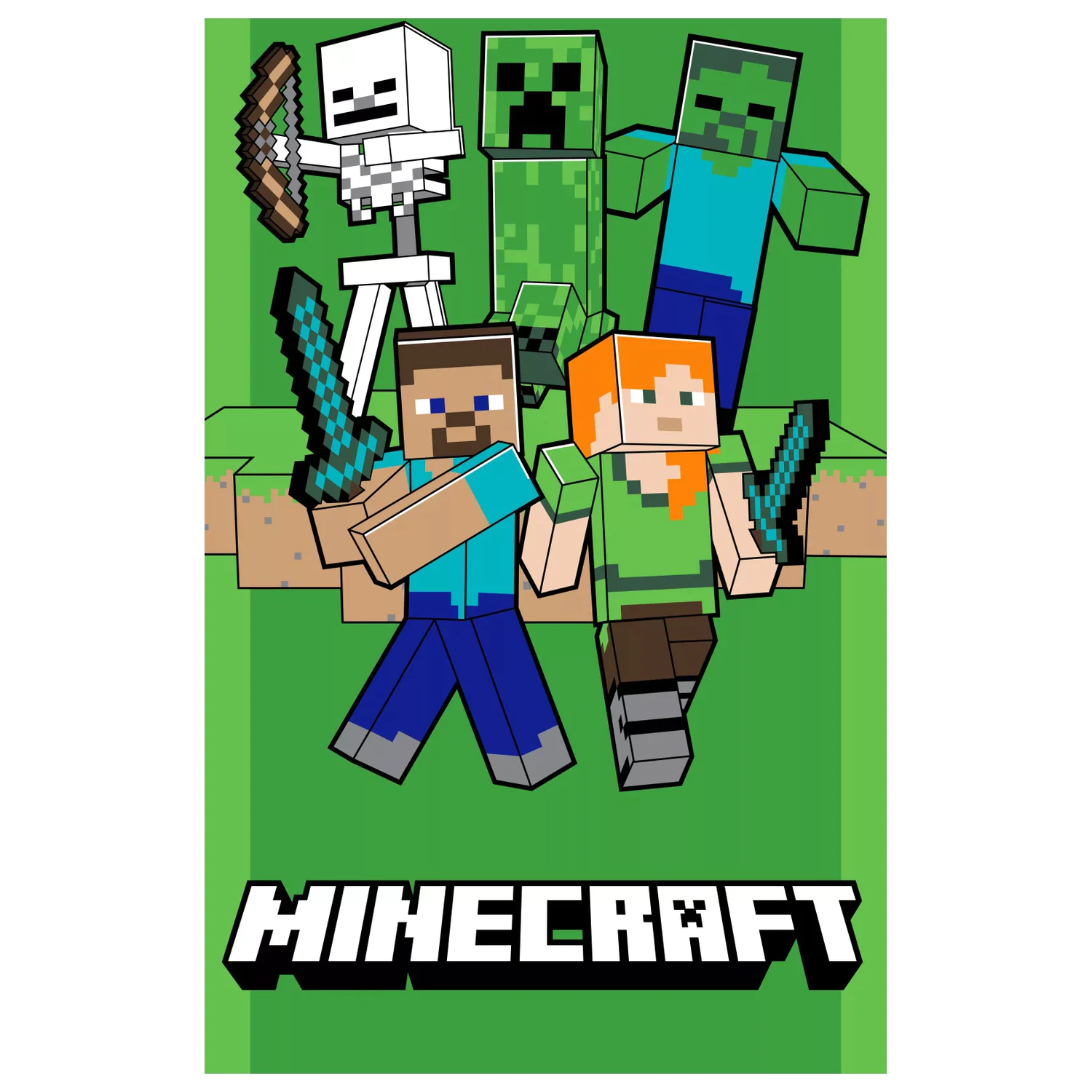 Minecraft Attack prosop 70x140cm poza produsului