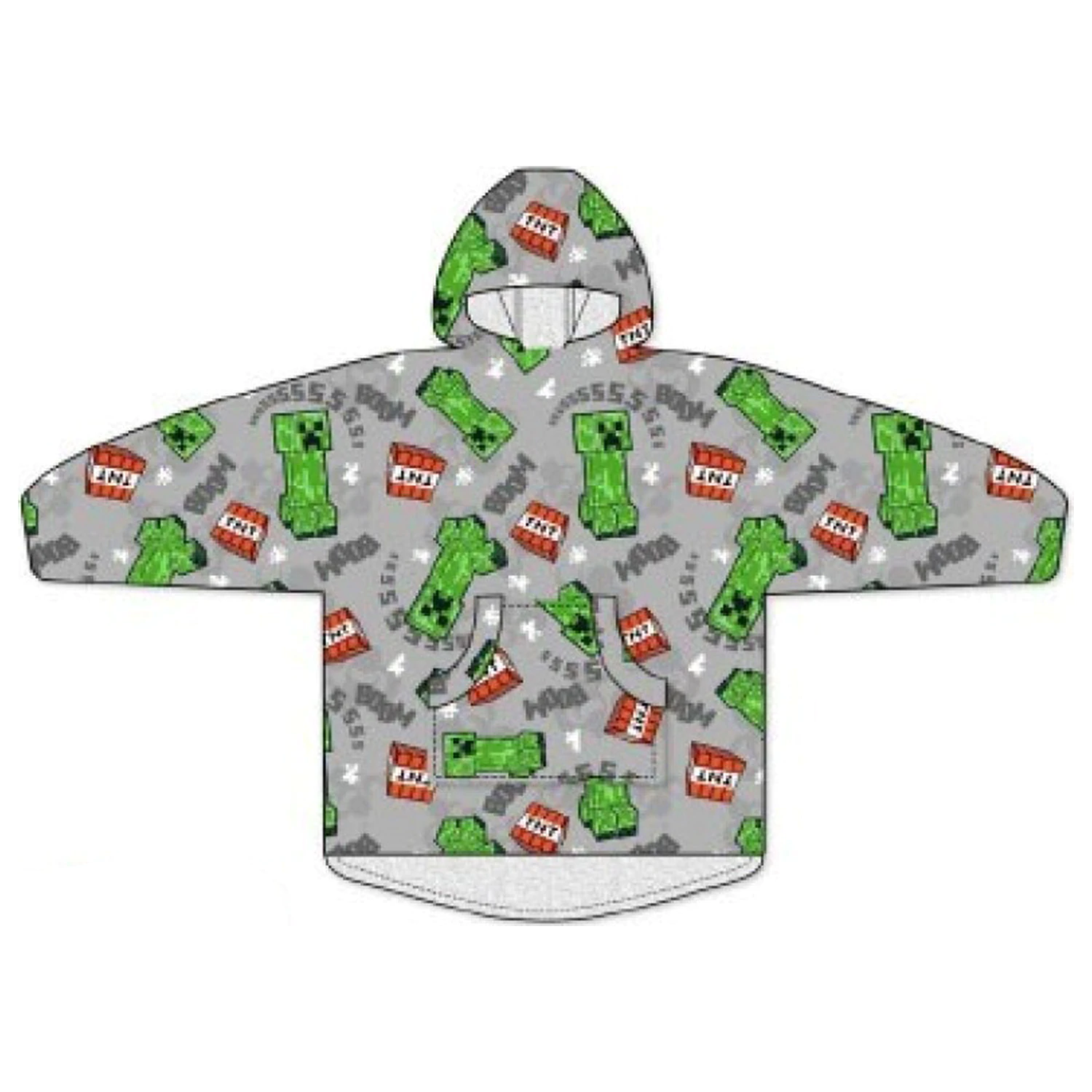 Minecraft Boom Pătură din pluș Fleece de tip Poncho Pull-on pentru vârste cuprinse între 7 și 14 ani poza produsului