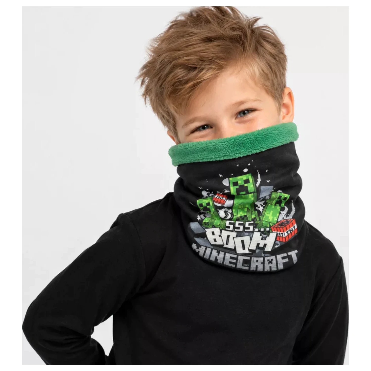 Minecraft Boom Sherpa Kids' Scarf, Snood poza produsului