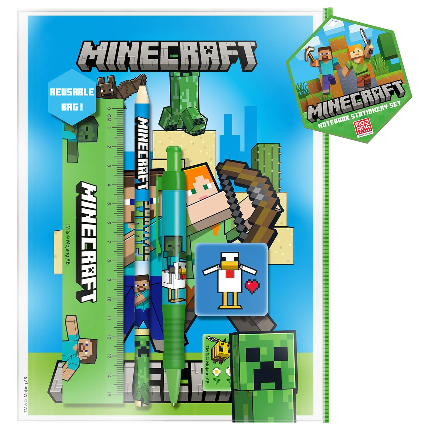 Minecraft Characters Set mare papetarie A5 poza produsului