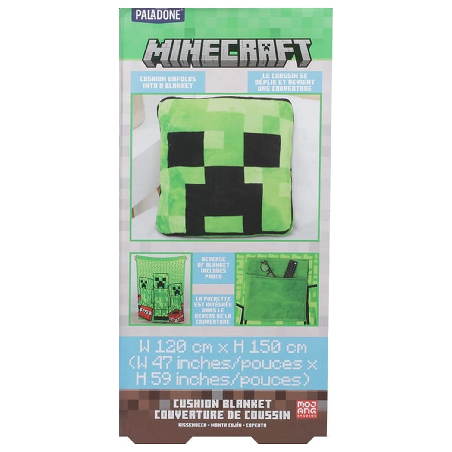 Perna patura 2-in-1 pliabila Minecraft Creeper 150 cm poza produsului