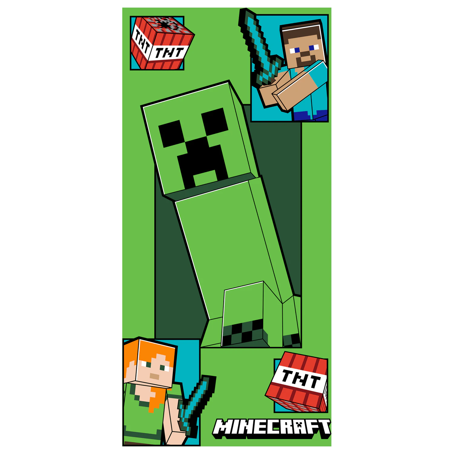 Minecraft Creeper Coming prosop 70x140cm poza produsului