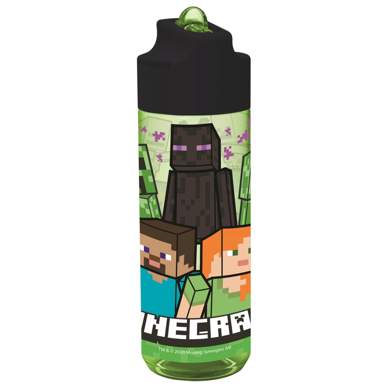Sticla de plastic tritan cu pai Minecraft Creeper Hydro 540 ml poza produsului