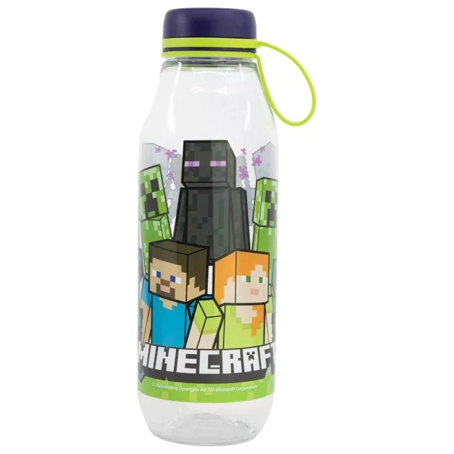 Sticla de apa din plastic Ecozen Minecraft Creeper Squad cu capac prin insurubare 650 ml poza produsului