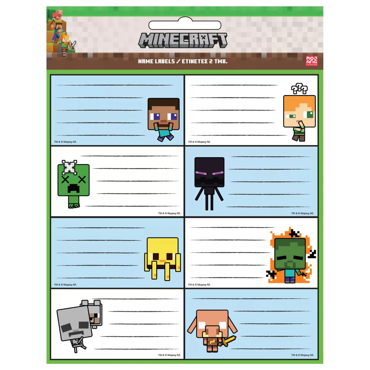 Etichete de caiet Minecraft Creepers Need Hugs - pachet de 16 bucăți poza produsului