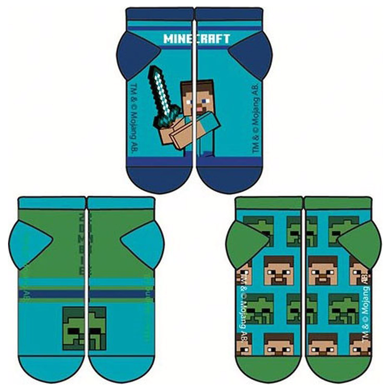 Minecraft Crew Kids Secret Socks 31/34 poza produsului