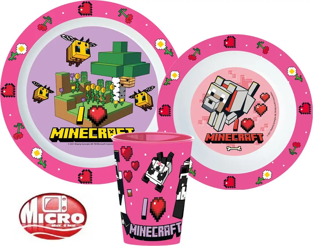 Minecraft set de luat masa, set de micro plastic poza produsului
