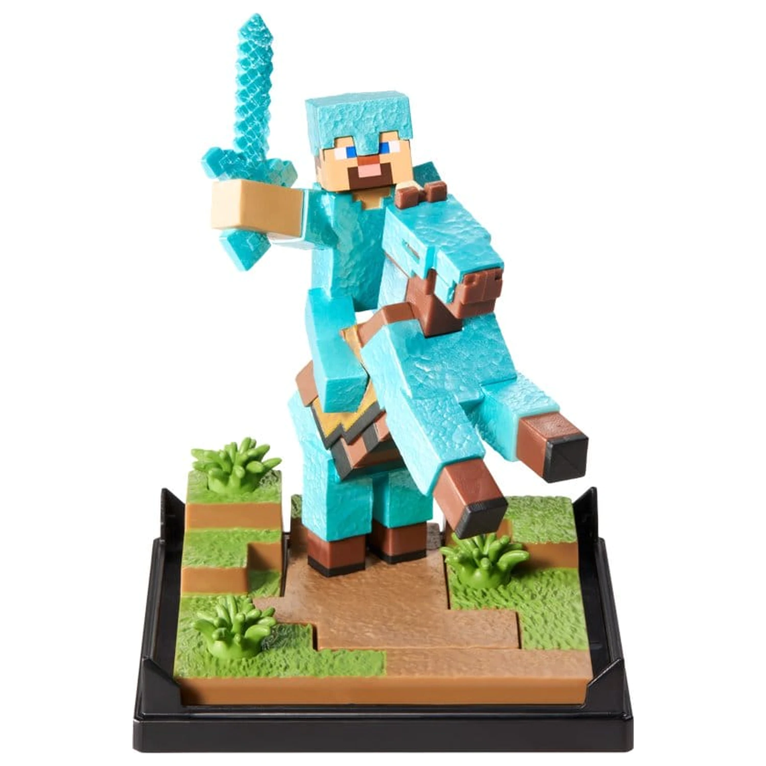 Minecraft Figura Diorama Armura de Diamant Steve si Cal 18 cm poza produsului