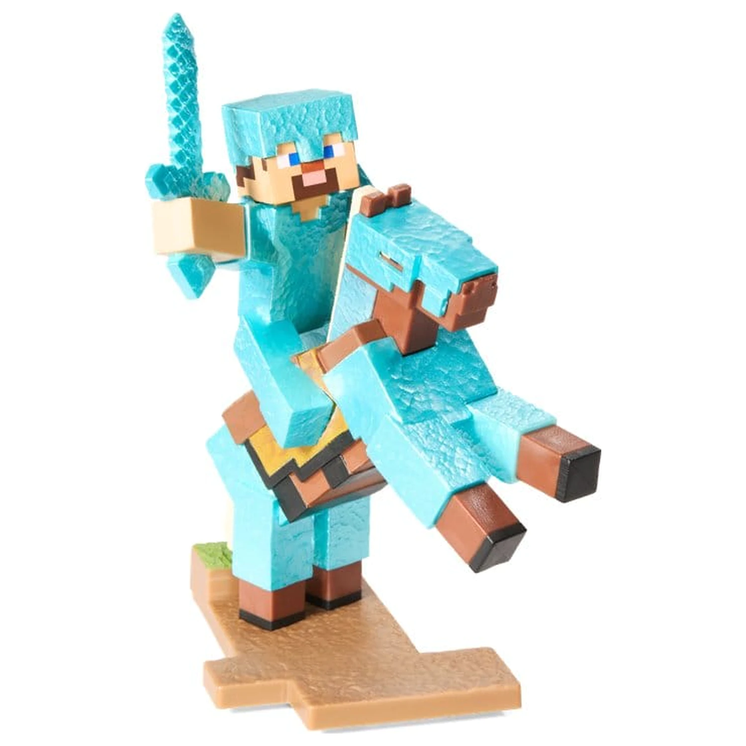 Minecraft Figura Diorama Armura de Diamant Steve si Cal 18 cm poza produsului