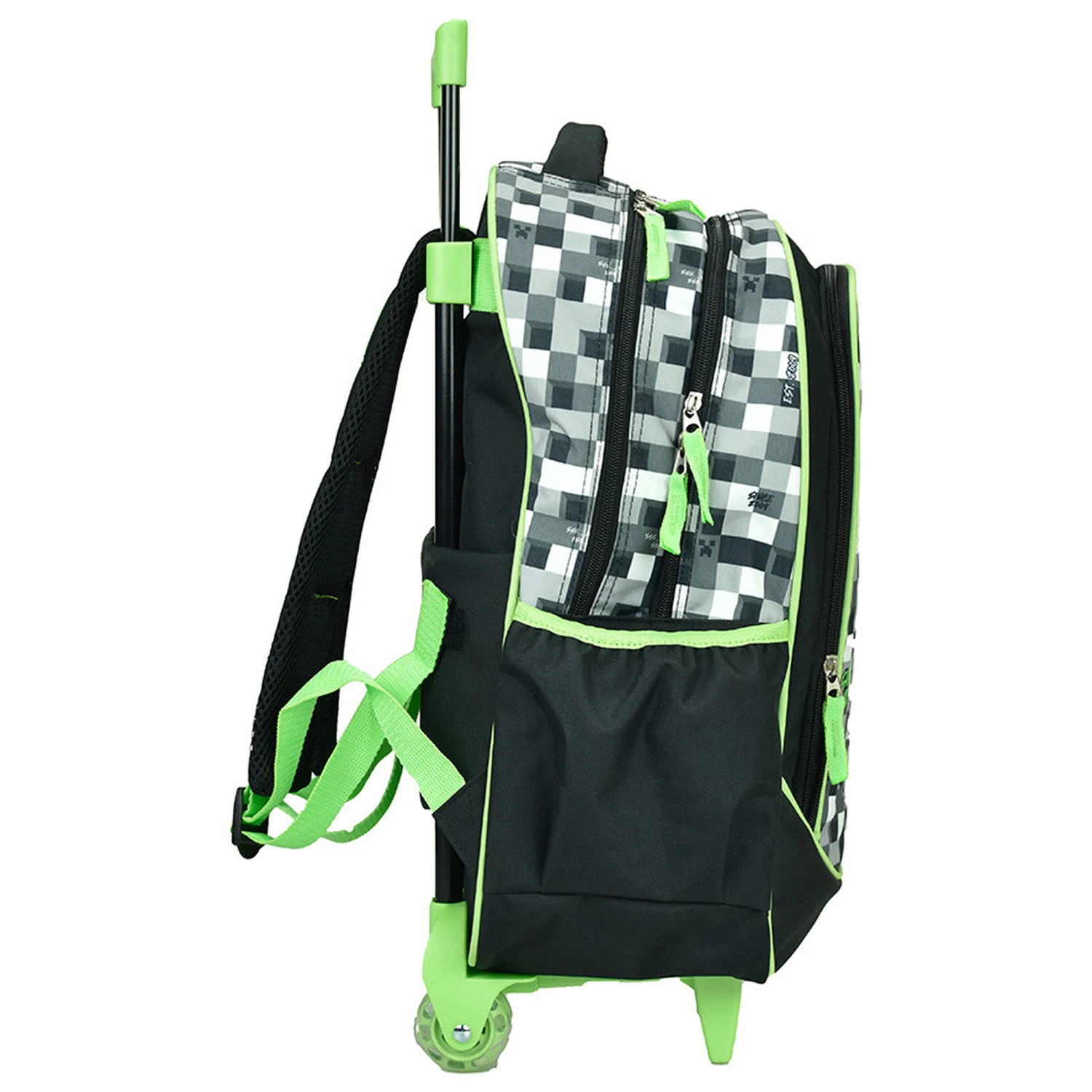 Ghiozdan scoala Minecraft Gray Stone cu roti, Bag 46 cm poza produsului