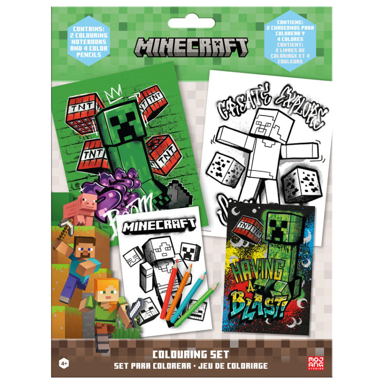 Minecraft Having a Blast set de colorat cu stickere poza produsului