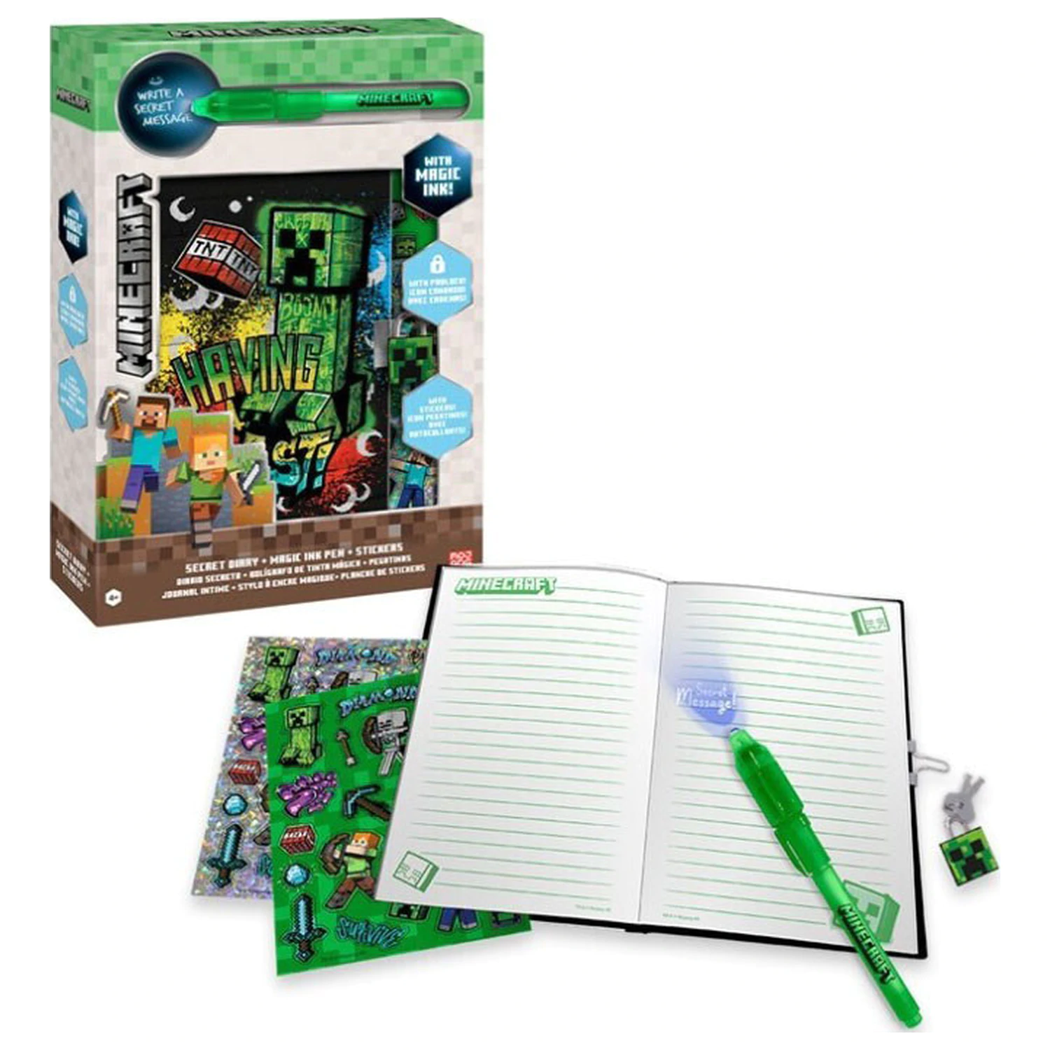 Minecraft Diary and Magic Pen Set poza produsului