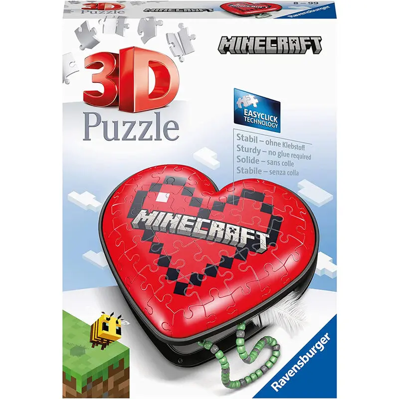 Minecraft Heart 3D puzzle 54 piese poza produsului