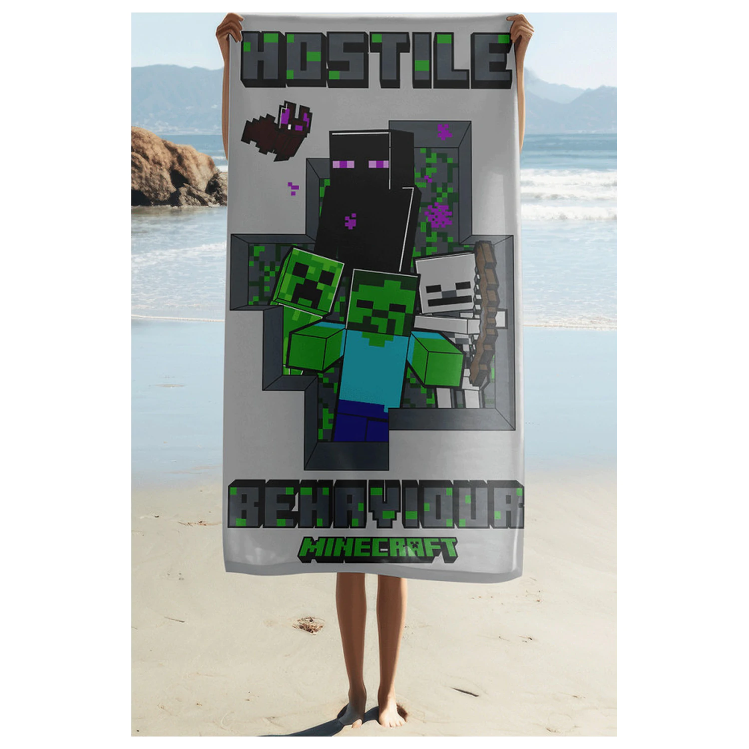 Minecraft Hostile Behavior prosop 70x140cm poza produsului