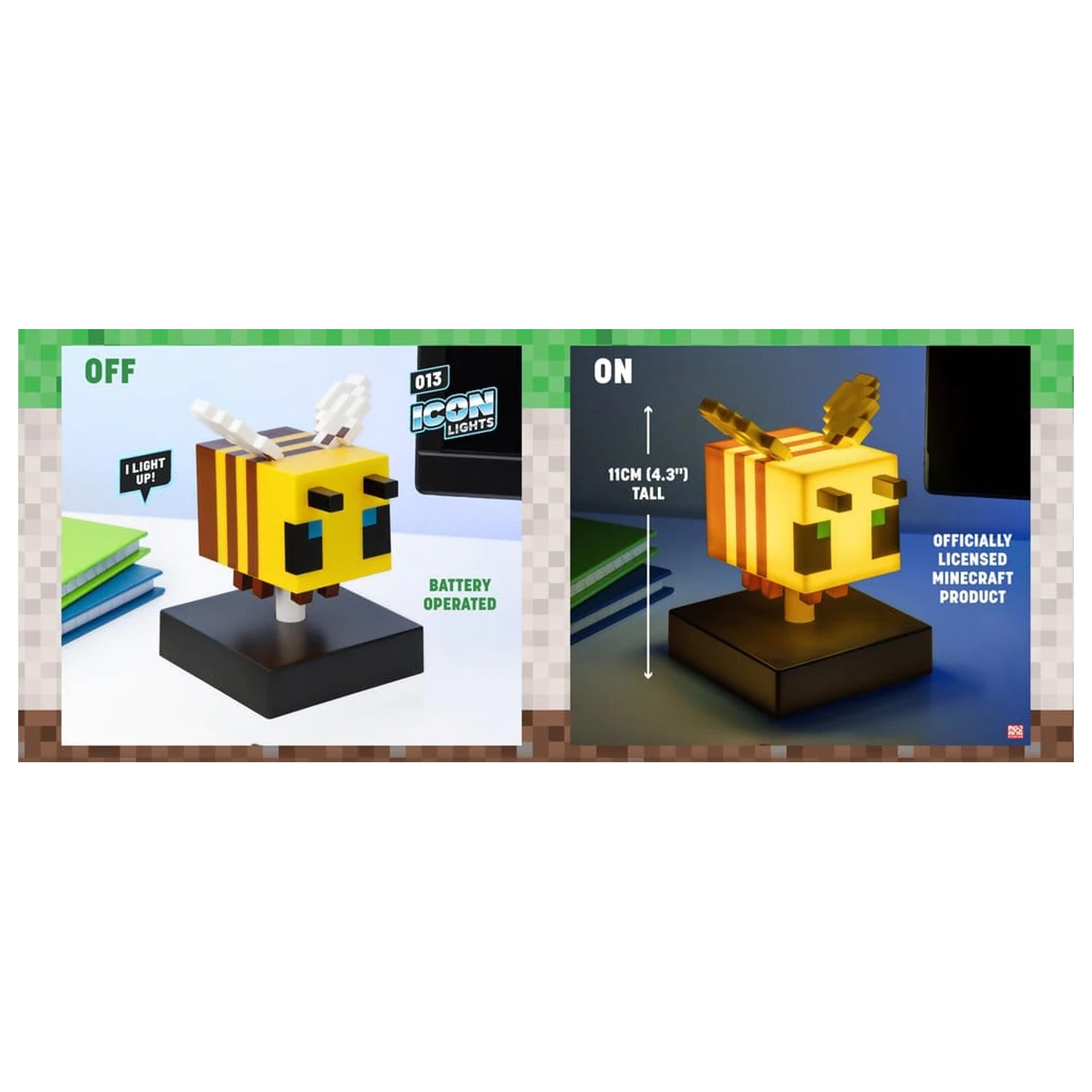 Lampa mini Minecraft Icon Light Bee 11 cm poza produsului