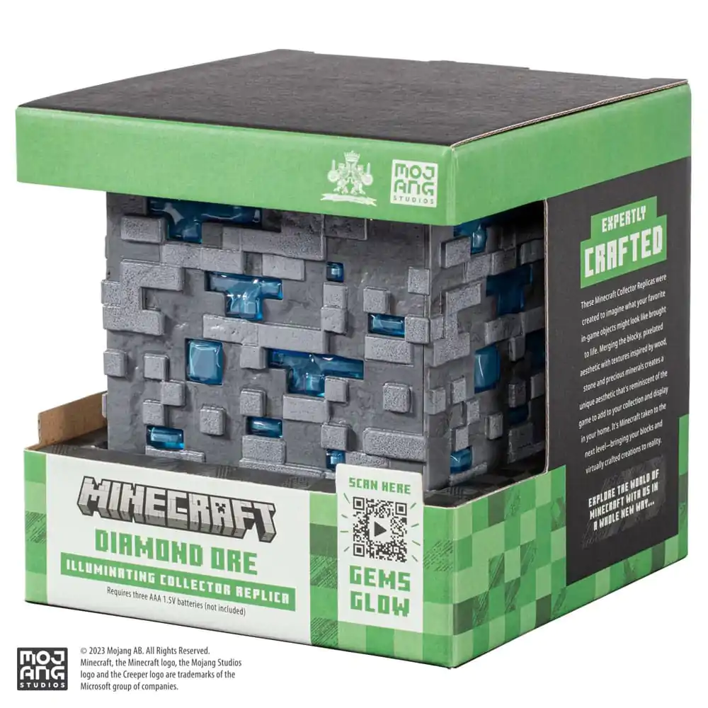 Minecraft Replica Cub Minereu Diamant Iluminat 10 cm poza produsului