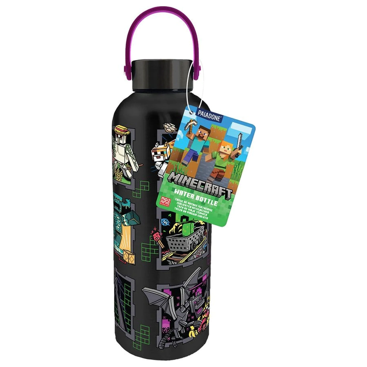 Minecraft Mascots Sticla de apa din metal cu bucla de transport poza produsului