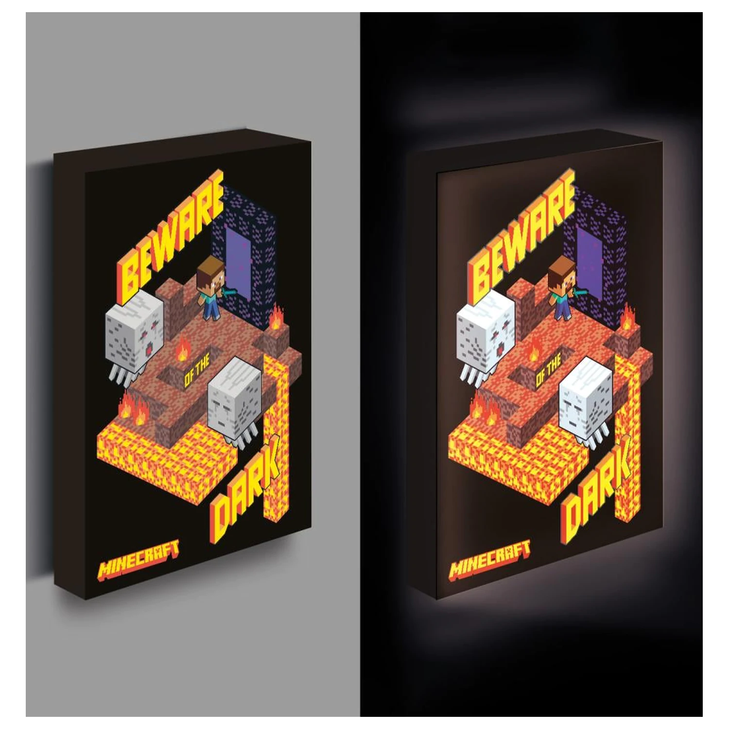 Minecraft Tablou Canvas cu Iluminare 40x30 cm poza produsului