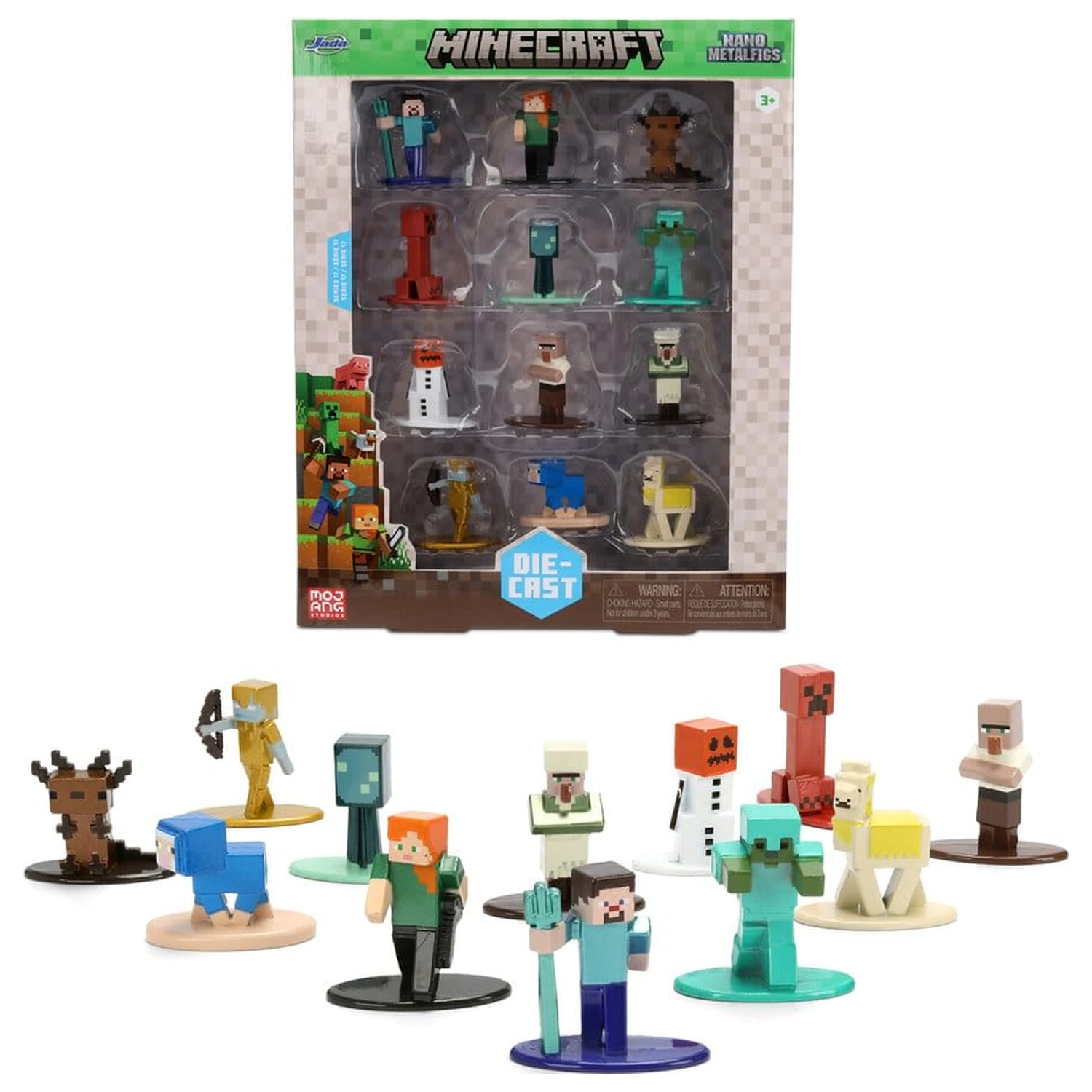 Minecraft Nano Metalfigs Mini Figurine Set 12 bucati poza produsului