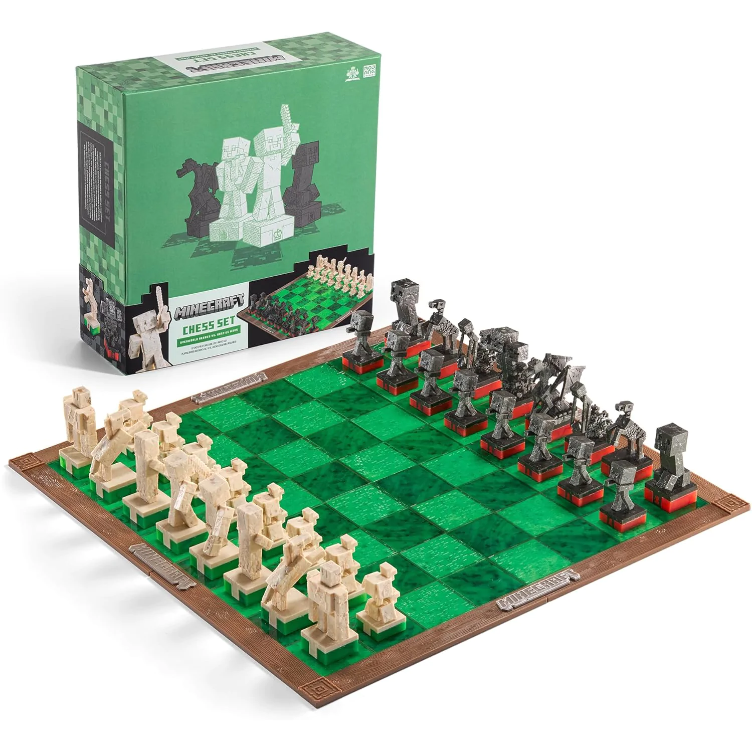 Set de șah Minecraft Overworld Heroes vs. Hostile Mobs poza produsului