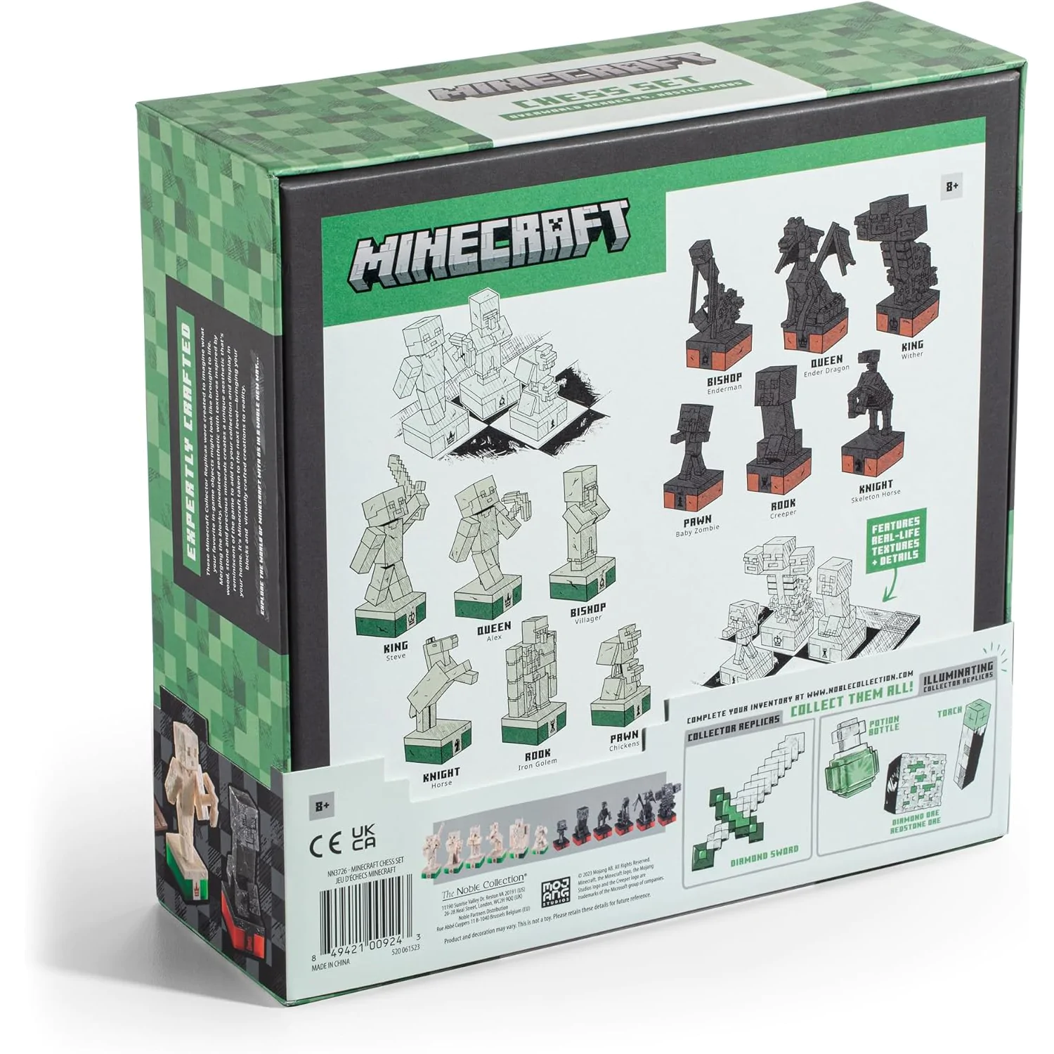 Set de șah Minecraft Overworld Heroes vs. Hostile Mobs poza produsului
