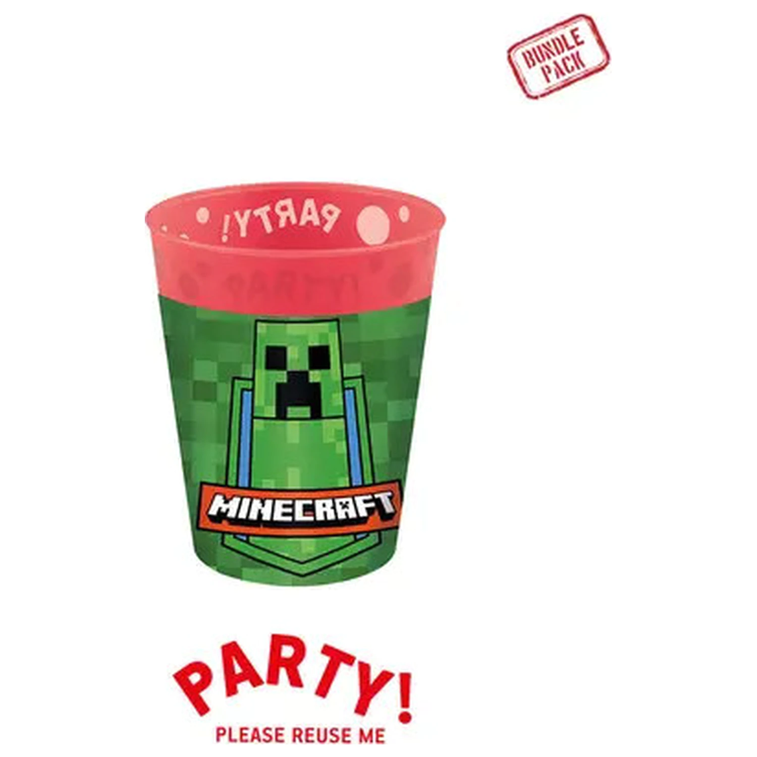 Minecraft Party micro premium plastic set de cupe 4 bucati 250 ml poza produsului