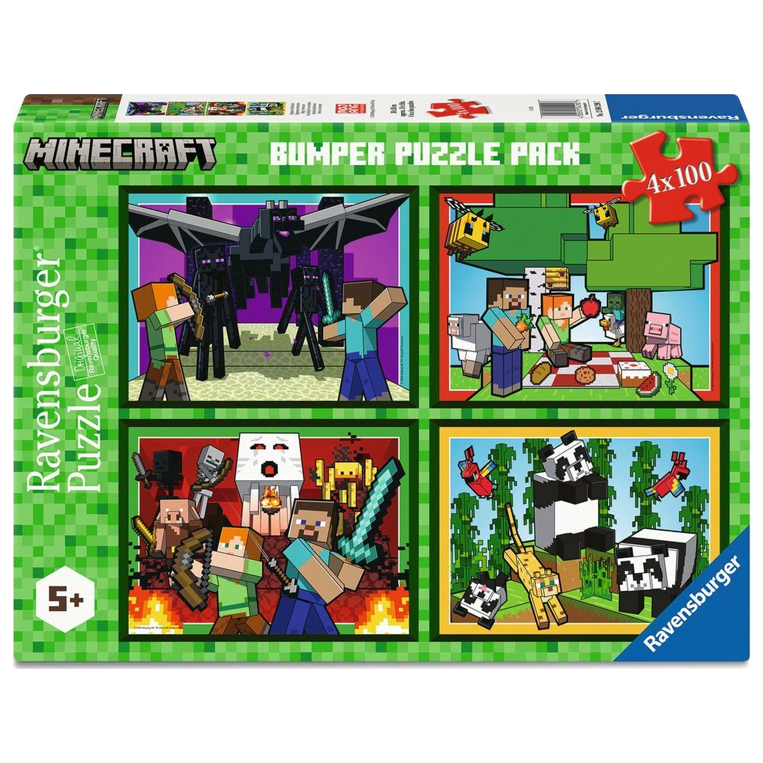 Minecraft puzzle 4x100 piese poza produsului