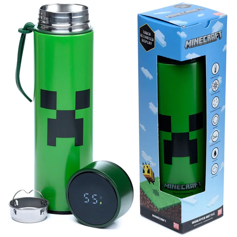 Minecraft sticla termos din otel inoxidabil cu termometru 450ml poza produsului