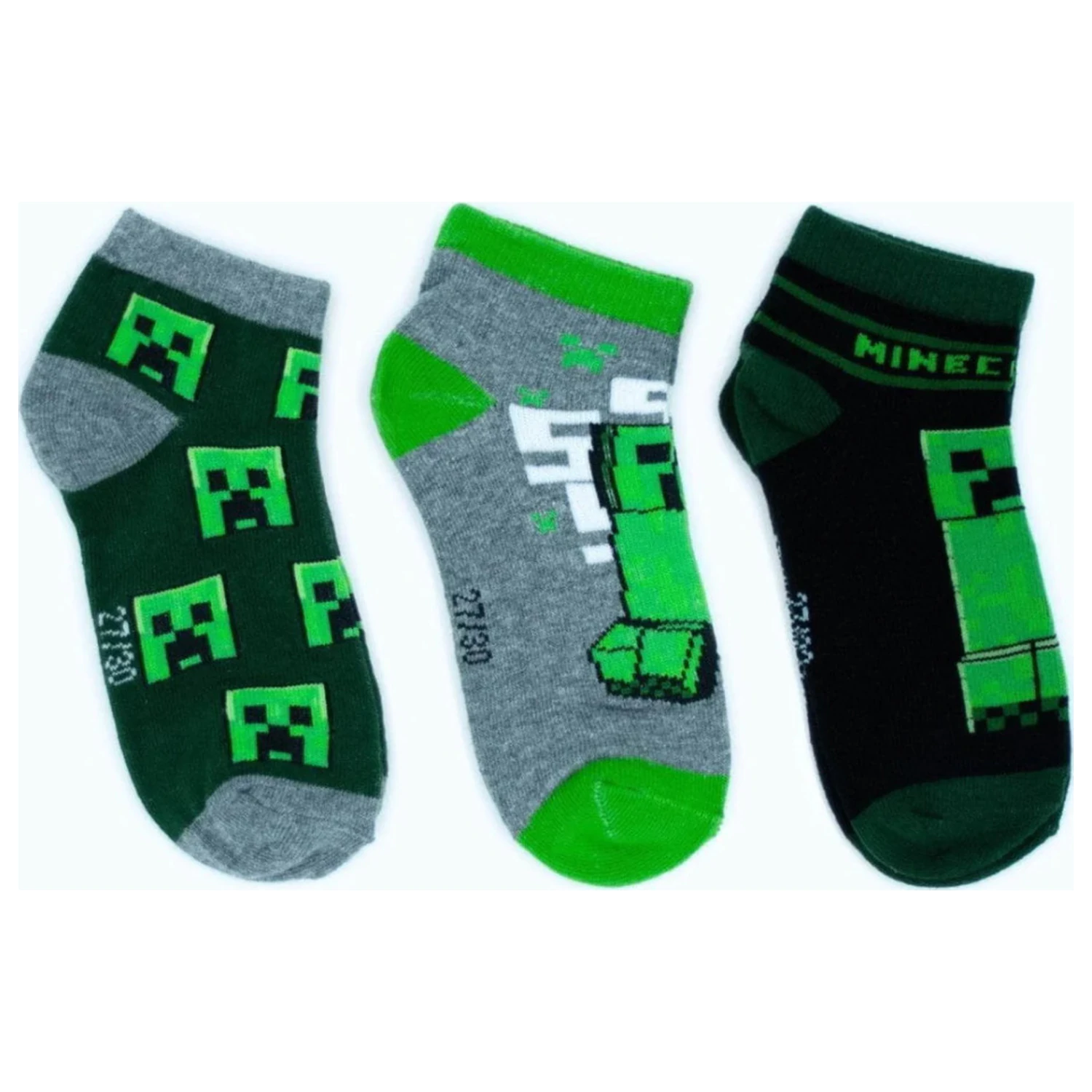 Minecraft Sneaky Blocks Kids Secret Socks 31/34 poza produsului