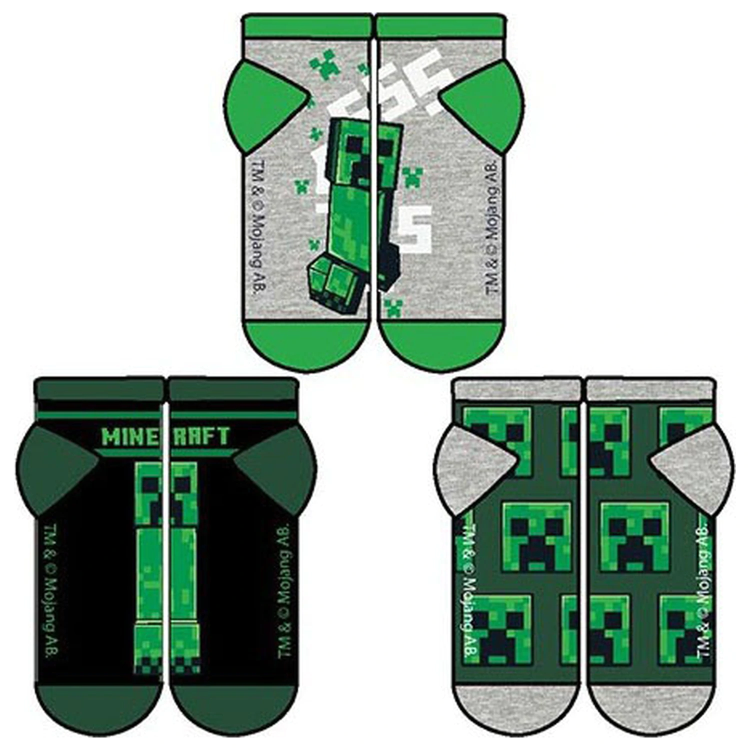 Minecraft Sneaky Blocks Kids Secret Socks 31/34 poza produsului