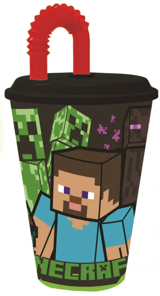 Minecraft Straw Cup, plastic 430 ml poza produsului