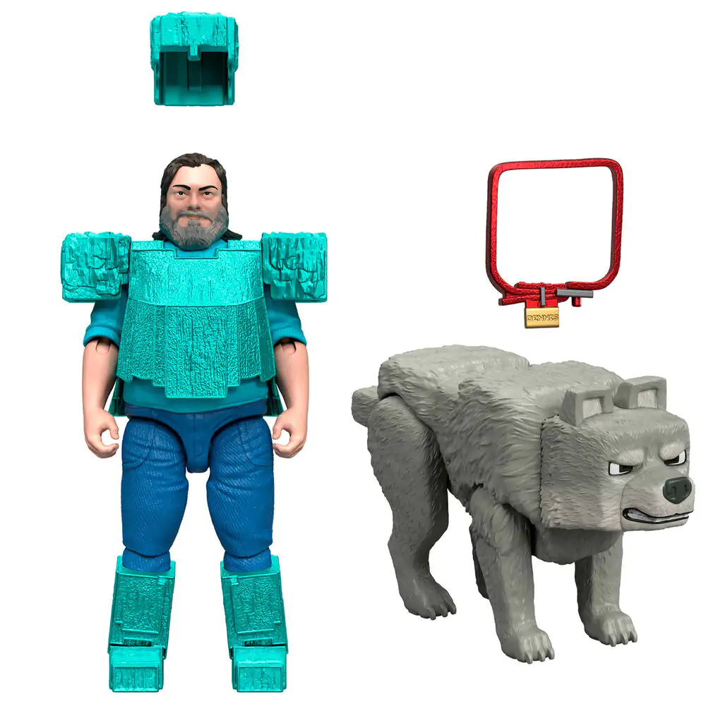 Minecraft The Movie Steve & Wolf set 2 figurine poza produsului