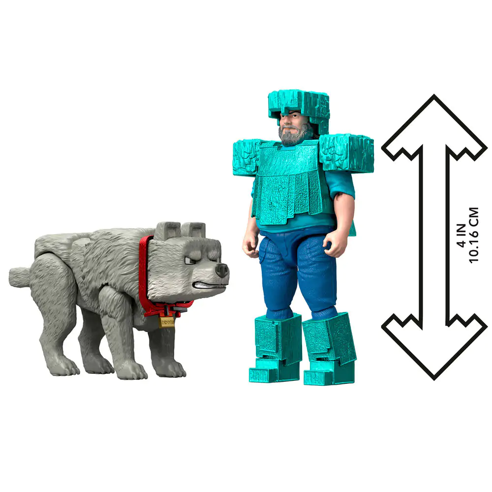 Minecraft The Movie Steve & Wolf set 2 figurine poza produsului