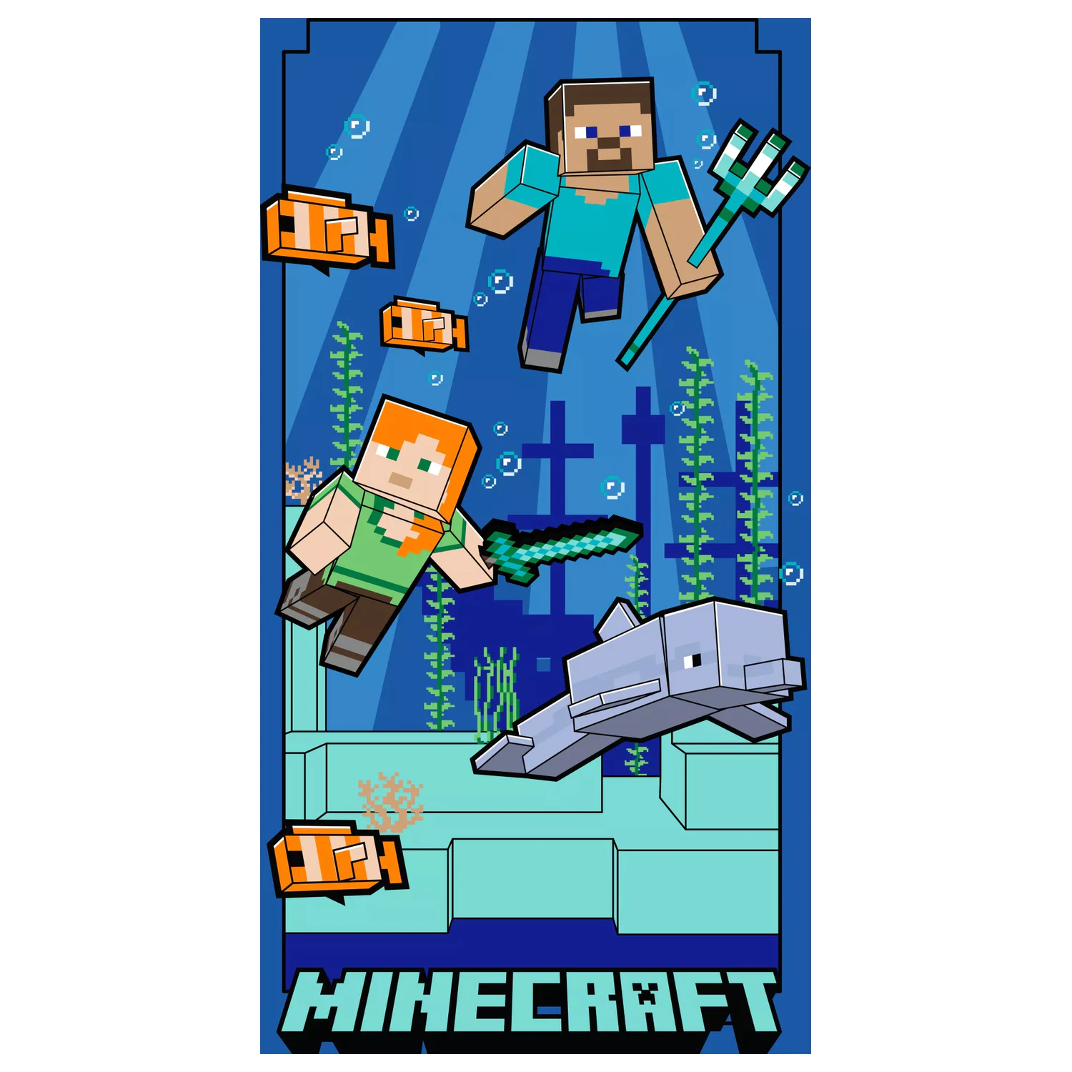 Minecraft Underwater Prosop 70x140cm poza produsului